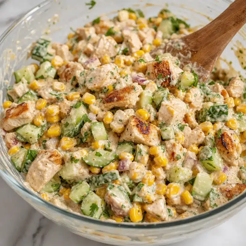 Street Corn Creamy Cucumber Chicken Salad: An Amazing Ultimate Recipe